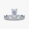 Wholesale Fashion Ol Women's S925 Silver Geometric Diamond Crown Ring