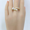 Wholesale Fashion Open Multibead Highgloss Natural Freshwater Pearl Ring Copper 18K Goldfilled