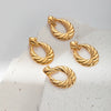 Wholesale Fashion Oval Hollow Stainless Steel Geometric Earrings For Women With Electroplating Treatment