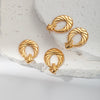 Wholesale Fashion Oval Hollow Stainless Steel Geometric Earrings For Women With Electroplating Treatment