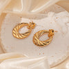 Wholesale Fashion Oval Hollow Stainless Steel Geometric Earrings For Women With Electroplating Treatment