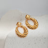Wholesale Fashion Oval Hollow Stainless Steel Geometric Earrings For Women With Electroplating Treatment