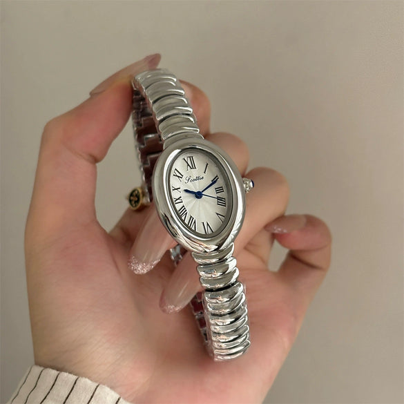 Wholesale Fashion Oval Ladies Watch With Alloy Case And Stainless Steel Buckle