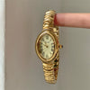 Wholesale Fashion Oval Ladies Watch With Alloy Case And Stainless Steel Buckle