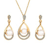 Wholesale Fashion Pearl Jewelry Set For Women Alloy Material With Geometric Styling And Electroplating Treatment Drop Necklace And Earrings Twopiece Set