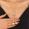 Wholesale Fashion Pearl Jewelry Set For Women Alloy Material With Geometric Styling And Electroplating Treatment Drop Necklace And Earrings Twopiece Set