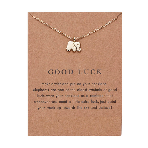Wholesale Fashion Pearl Pendant Alloy Paper Card Necklace With Butterfly Dragonfly Elephant Animal Designs Electroplated