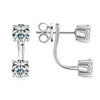 Wholesale Fashion Personality Double Wear Moissanite Earrings In S925 Sterling Silver With Geometric Style And Electroplating Treatment For Women