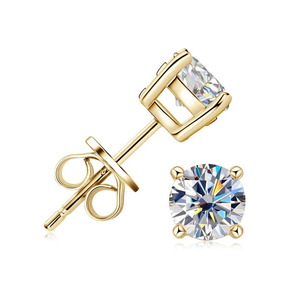 Wholesale Fashion Personality Double Wear Moissanite Earrings In S925 Sterling Silver With Geometric Style And Electroplating Treatment For Women