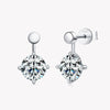 Wholesale Fashion Personality Double Wear Moissanite Earrings In S925 Sterling Silver With Geometric Style And Electroplating Treatment For Women