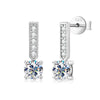 Wholesale Fashion Personality Double Wear Moissanite Earrings In S925 Sterling Silver With Geometric Style And Electroplating Treatment For Women