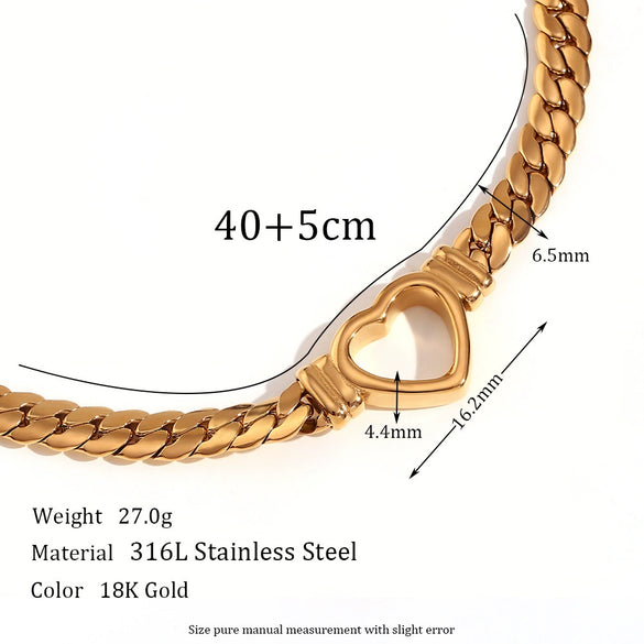 Wholesale Fashion Personality Necklace Stainless Steel 18K Gold Plated Hollow Love Pendant With Geometric Design For Women
