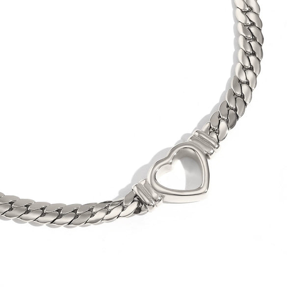 Wholesale Fashion Personality Necklace Stainless Steel 18K Gold Plated Hollow Love Pendant With Geometric Design For Women