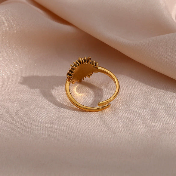 Wholesale Fashion Personality Popular Ring Jewelry Stainless Steel Geometric Devil's Eye Open Ring With Electroplating For Women