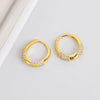 Wholesale Fashion Personality 925 Silver Earrings Inlaid With Zircon Geometric Circle Electroplated