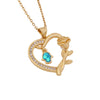 Wholesale Fashion Plated Copper Love Heart Shape Butterfly Pendant Necklace