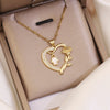 Wholesale Fashion Plated Copper Love Heart Shape Butterfly Pendant Necklace