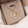 Wholesale Fashion Plated Copper Love Heart Shape Butterfly Pendant Necklace