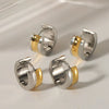 Wholesale Fashion Punk Stainless Steel Ear Buckle Earrings With 18K Golden Face Vacuum Real Gold Electroplating In Pvd Furnace