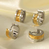 Wholesale Fashion Punk Stainless Steel Ear Buckle Earrings With 18K Golden Face Vacuum Real Gold Electroplating In Pvd Furnace