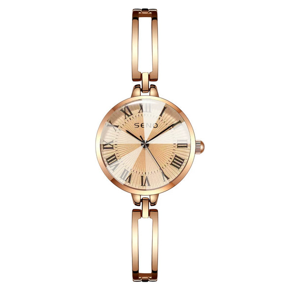 Wholesale Fashion Quartz Women's Watches With Alloy Case And Strap Round Dial And Stainless Steel Jewelry Buckle