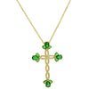 Wholesale Fashion Religious Cross Pendant Necklace Brass Zircon Electroplated For Women