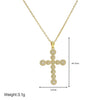 Wholesale Fashion Religious Cross Pendant Necklace Brass Zircon Electroplated For Women