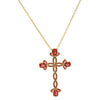 Wholesale Fashion Religious Cross Pendant Necklace Brass Zircon Electroplated For Women
