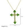 Wholesale Fashion Religious Cross Pendant Necklace Brass Zircon Electroplated For Women