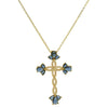 Wholesale Fashion Religious Cross Pendant Necklace Brass Zircon Electroplated For Women