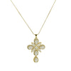 Wholesale Fashion Religious Cross Pendant Necklace Brass Zircon Electroplated For Women