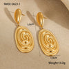 Wholesale Fashion Retro Conch Shape Oval Stainless Steel Earrings With Electroplating For Women
