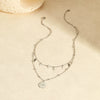 Wholesale Fashion Retro Doublelayer Stacked Titanium Steel And Stainless Steel Necklace With Cross Star Round Geometric Design And Electroplating For Women