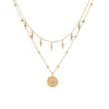 Wholesale Fashion Retro Doublelayer Stacked Titanium Steel And Stainless Steel Necklace With Cross Star Round Geometric Design And Electroplating For Women