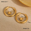 Wholesale Fashion Retro European Style Geometric Stainless Steel 18K Electroplated Earrings For Women