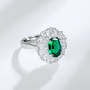 Wholesale Fashion Retro Geometric Cultured Color Gem Ring S925 Silver Inlaid With Diamonds