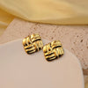 Wholesale Fashion Retro Geometric Stainless Steel Earrings With Stamping Treatment