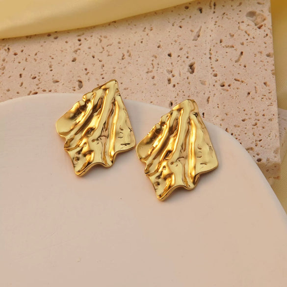 Wholesale Fashion Retro Geometric Stainless Steel Earrings With Stamping Treatment