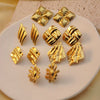 Wholesale Fashion Retro Geometric Stainless Steel Earrings With Stamping Treatment