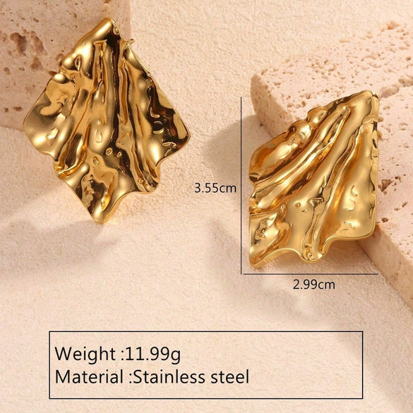 Wholesale Fashion Retro Geometric Stainless Steel Earrings With Stamping Treatment