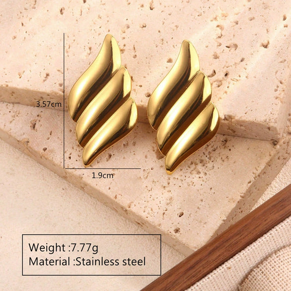 Wholesale Fashion Retro Geometric Stainless Steel Earrings With Stamping Treatment