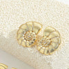 Wholesale Fashion Retro Glossy Copper Plated Spiral Conch Shape Animal Zodiac Design Earrings Unisex