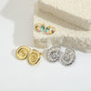 Wholesale Fashion Retro Glossy Copper Plated Spiral Conch Shape Animal Zodiac Design Earrings Unisex