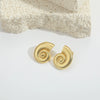 Wholesale Fashion Retro Glossy Copper Plated Spiral Conch Shape Animal Zodiac Design Earrings Unisex