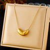 Wholesale Fashion Retro Gold Plated Stainless Steel Geometric Heart Shape Pendant Snake Bone Chain Necklace For Women