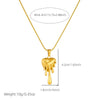 Wholesale Fashion Retro Gold Plated Stainless Steel Geometric Heart Shape Pendant Snake Bone Chain Necklace For Women