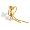 Wholesale Fashion Retro Medieval Jewelry Stainless Steel 18K Gold Plated Tassel Open Ring With Flower Pattern And Electroplating