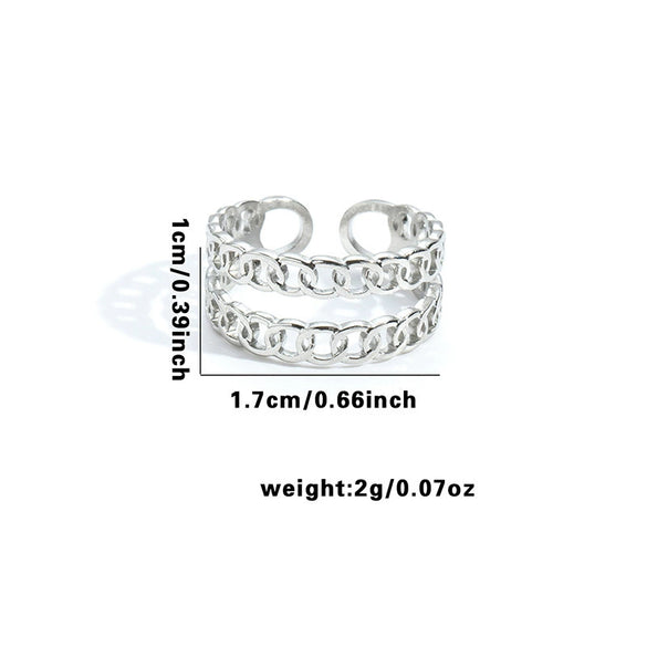 Wholesale Fashion Retro Multilayer Titanium Steel Ring With Crown Moon Heart Flower Leaf Letter Number Text Shape For Women