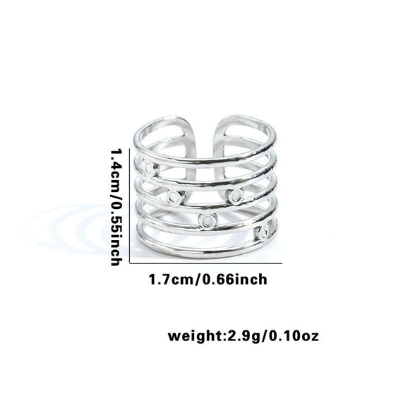 Wholesale Fashion Retro Multilayer Titanium Steel Ring With Crown Moon Heart Flower Leaf Letter Number Text Shape For Women