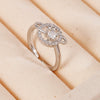 Wholesale Fashion Retro Simple Love Copper Ring Inlaid Zircon With Geometric Pattern And Electroplating For Women